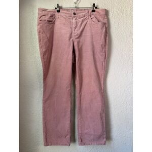 ST JOHN'S BAY Straight Leg Corduroy Pants Women's Size 18P Pink Cotton Blend